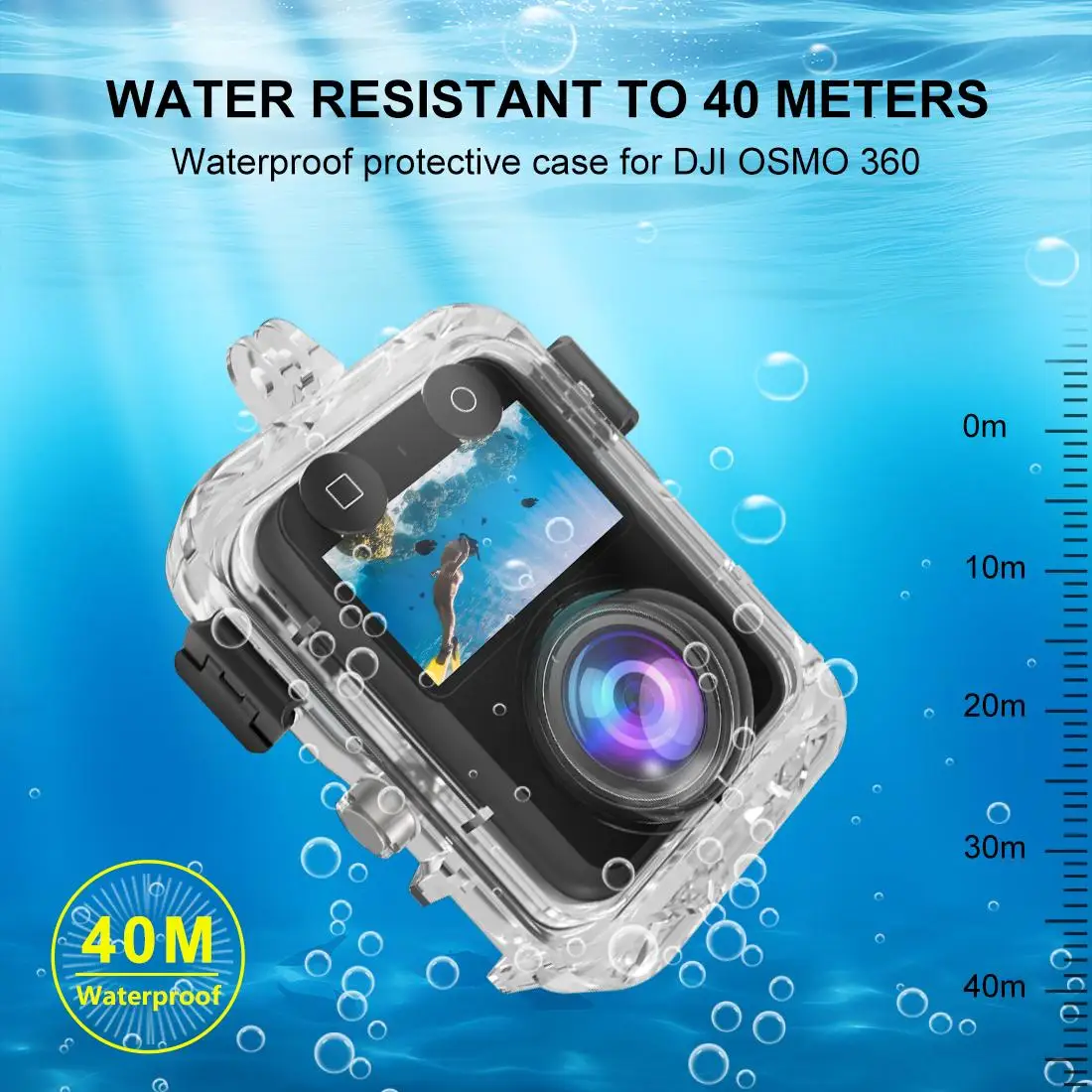 PULUZ 40m Unterwasserkamera-Tauchgehäuse für DJI Osmo 360 / 360 II, Osmo-360 Action-Kamera Wasserdichtes Gehäuse – Detail 5