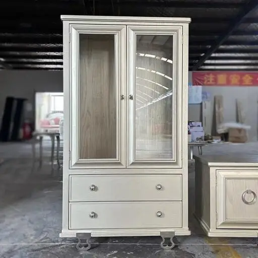 

American light luxury solid wood wine cabinet Molly series TV high-end glass door display cabinet