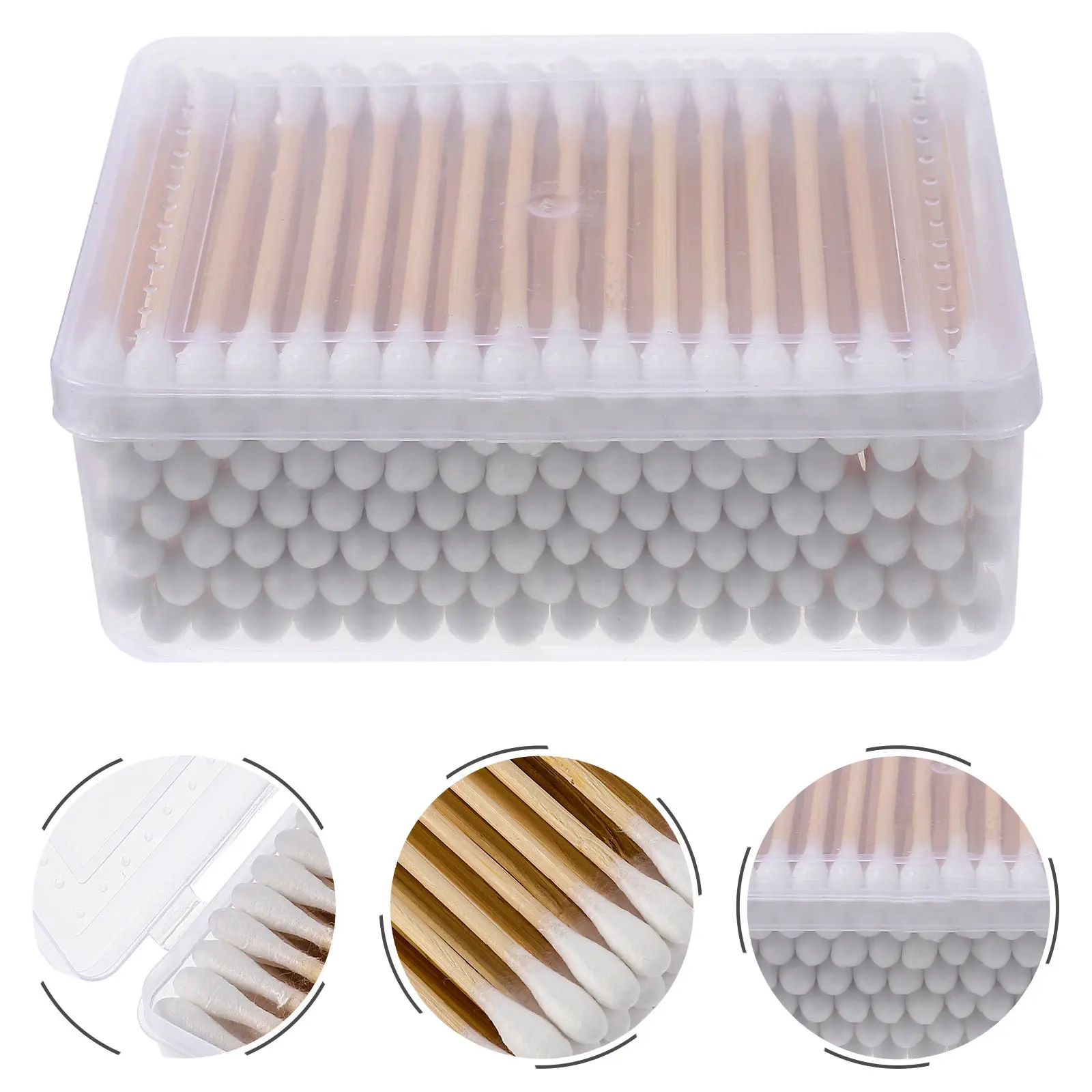 8 Boxes Eyelash Cleaning Cotton Swabs Disposable Makeup Cleaning Tools Small Size for Face Ear Care Professional Beauty