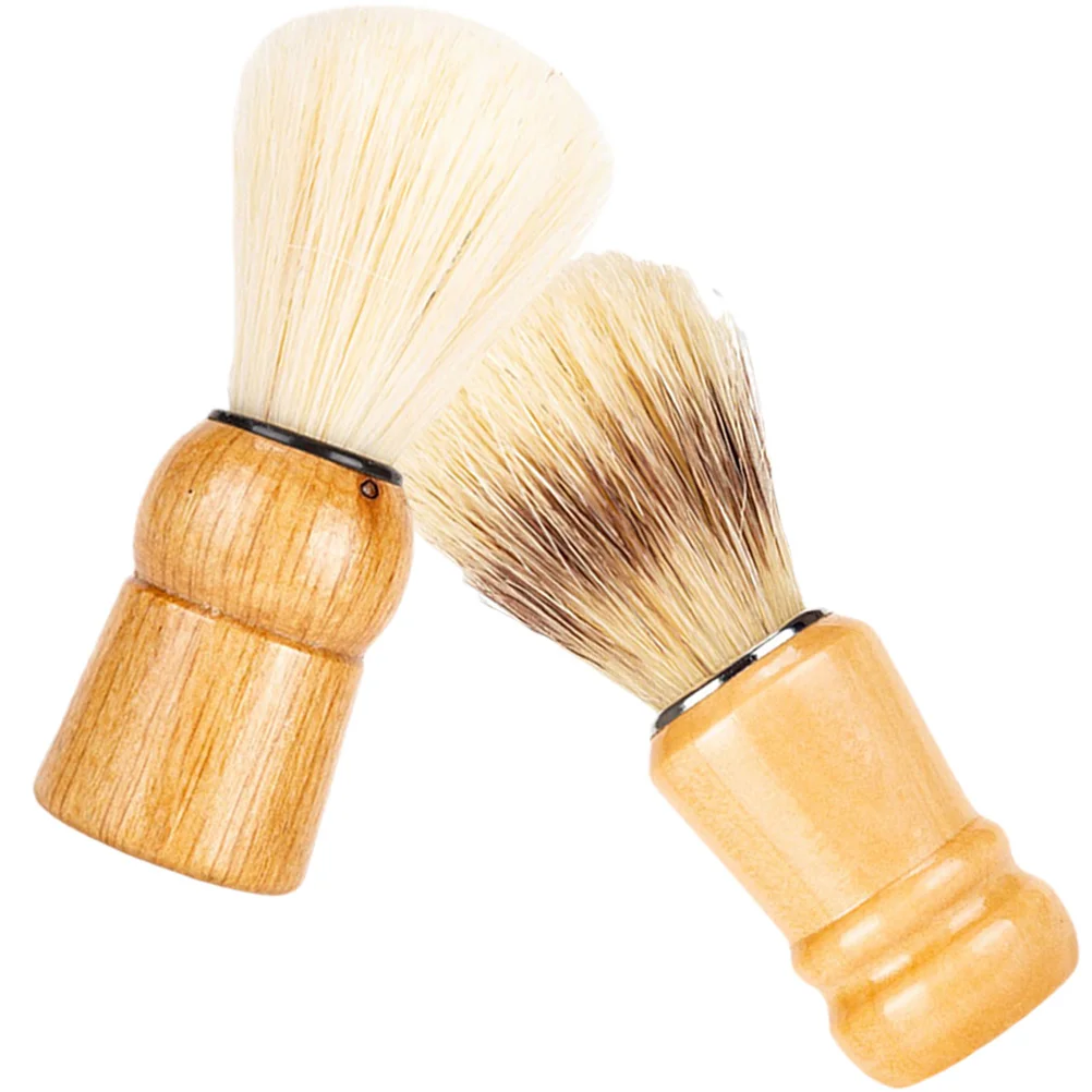 2 Pcs Beard Shave The Gift Wood Handle Shaving for Men Neck Mustache