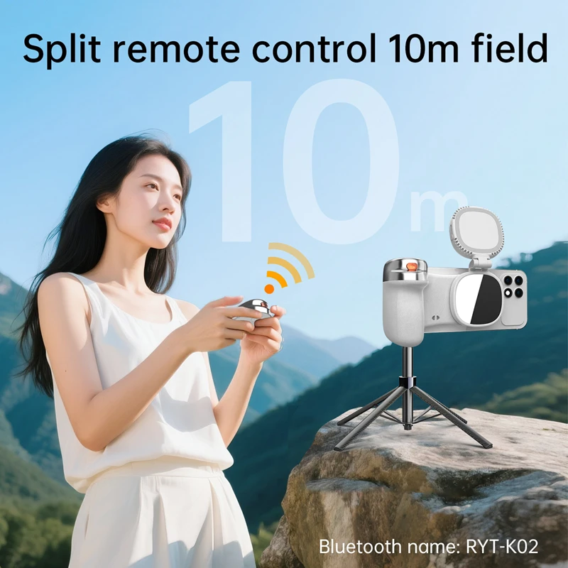 مساعد التصوير المغناطيسي بلوتوث المحمولة عصا سيلفي مقبض الكاميرا مع ضوء ملحق التصوير الفوتوغرافي