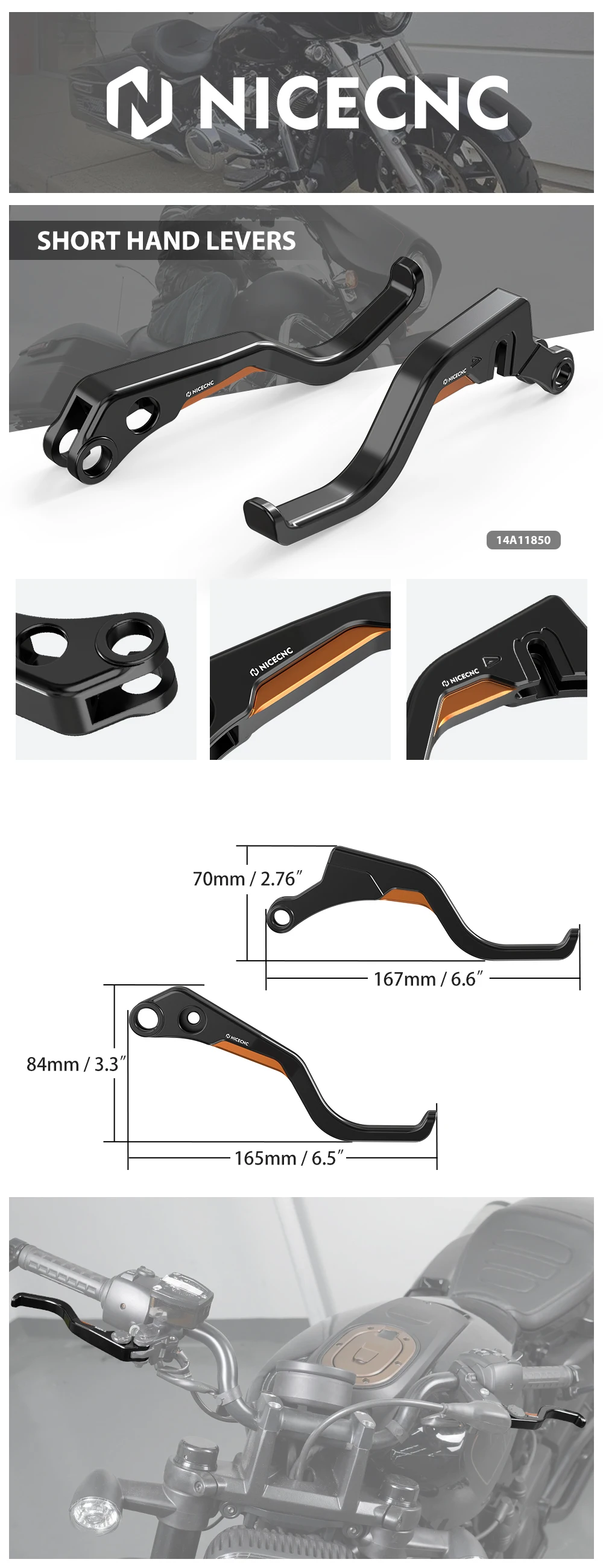 Für Harley Sportster S RH1250S 2021-2024 Brems- und Kupplungshebel Lenkergriffe Pan America 1250 RA1250 Nightster RH975 2022-2024 – Detail 1