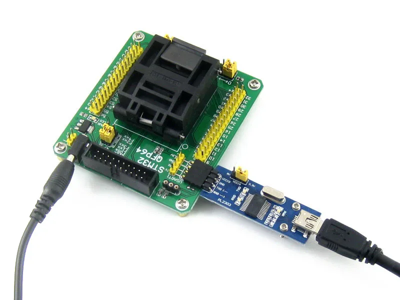 STM32-QFP64 QFP64 LQFP64 STM32F10xR STM32L1xxR STM32F2xxR STM32F4xxR staiger gniazdo testowe IC Adapter do programowania 0.5mm