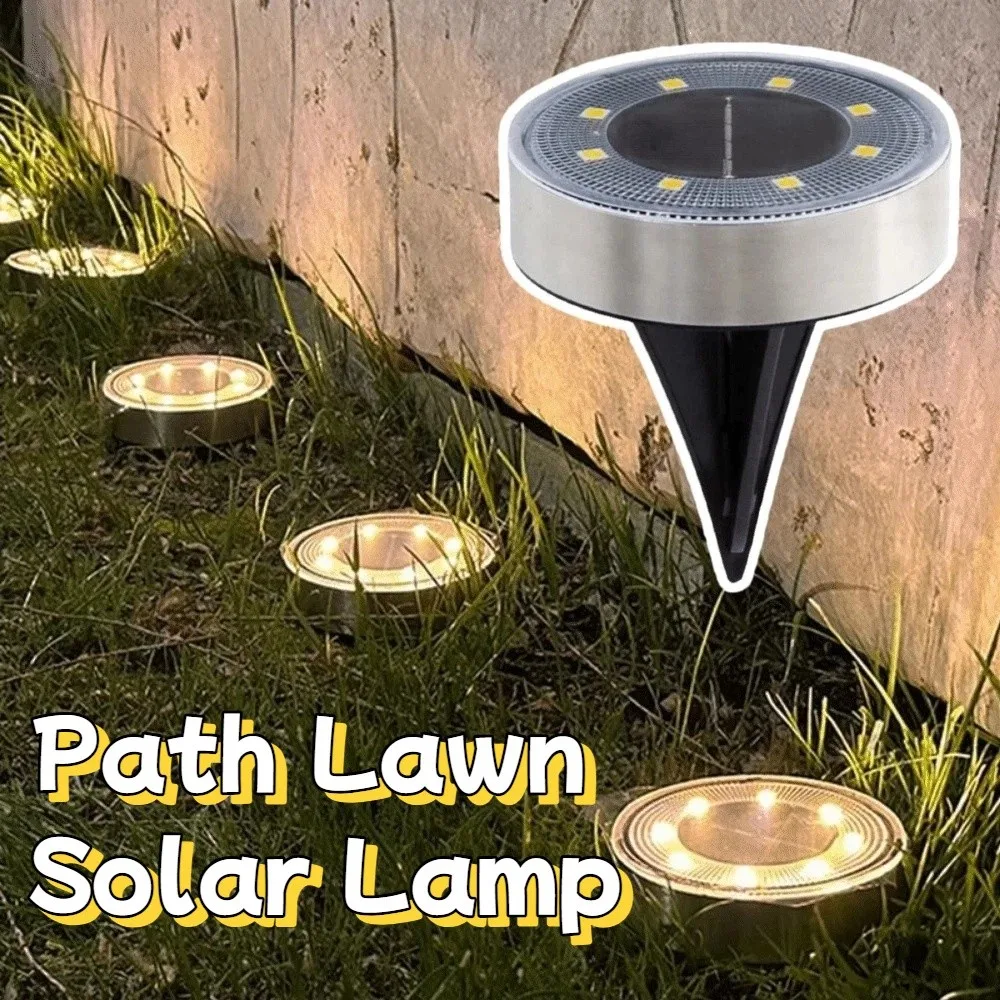 

8 LED Outdoor Solar Light Solar Powered Stainless Steel Buried Garden Light Auto on/Off LED Lighting Path Lawn Lamp