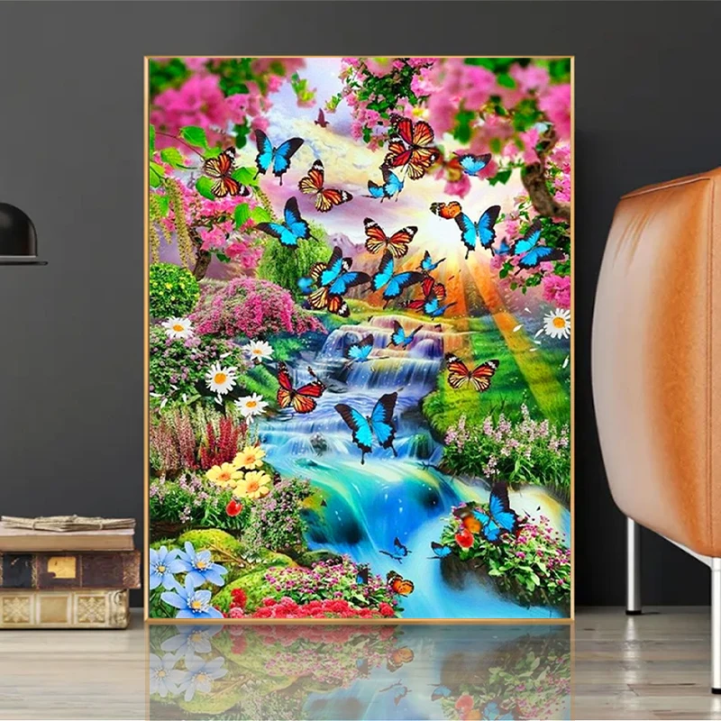 5D DIY Diamond Painting Scenery Animal Flower Castle Diamond Embroidery Painting Full Round Diamond Mosaic DIY Home Decor Gifts