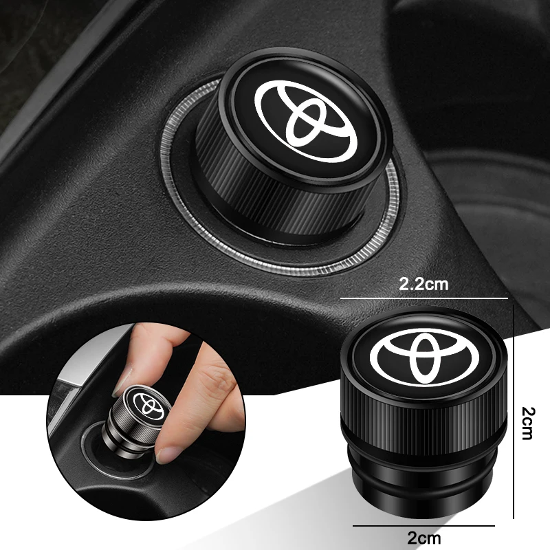 Alloy Car Lighter Plug Cover Cigarette Lighter Cover Dust Proof Cap For Toyota Rav4 Corolla Camry Aqua Yaris Cross Auris TRD Chr