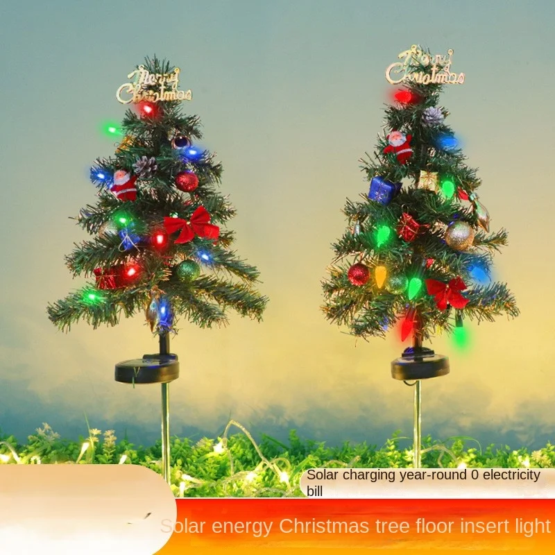 

Solar powered Christmas tree garden decorative lights, lawn lights, outdoor LED Christmas floor lights, courtyard lights