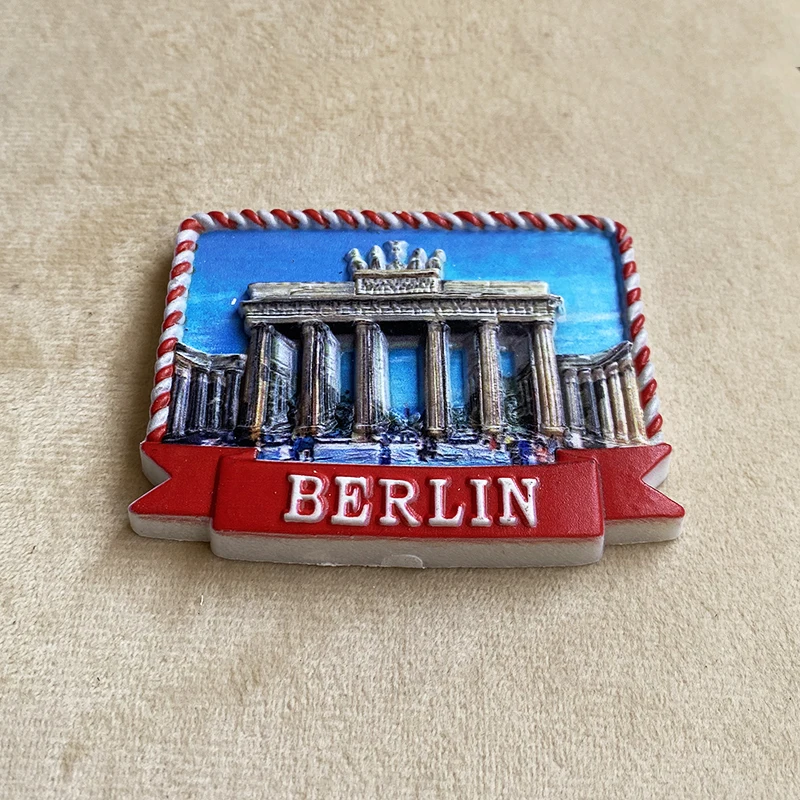 Berlin, Germany Travel souvenirs Home decor items Graffiti crafts Gift logo Building, Brandenburg Gate 3D stereo refrigerator ma