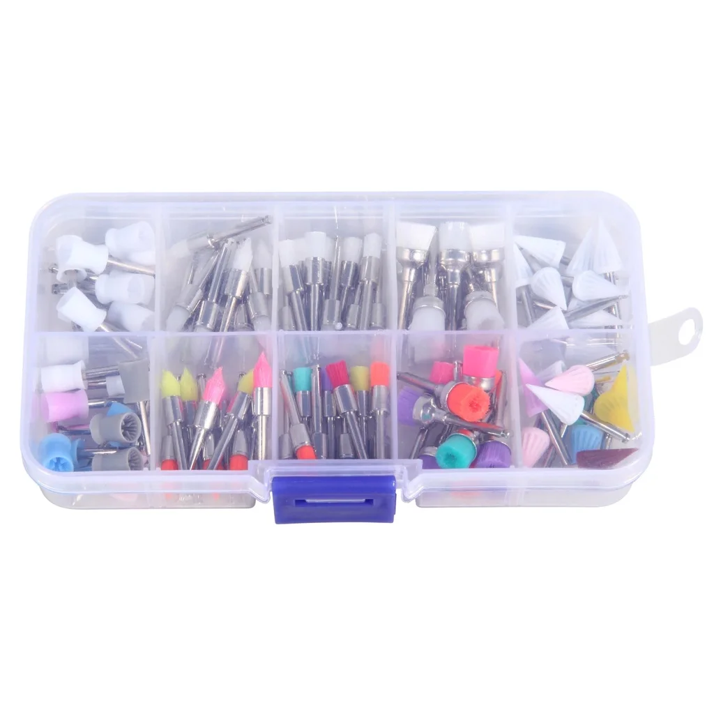 100pcs/Box Dental Prophy Brushes Disposable Thread Polishing Tapered Prophy Cup Prophylaxis Brushes Nylon Bristle Brush