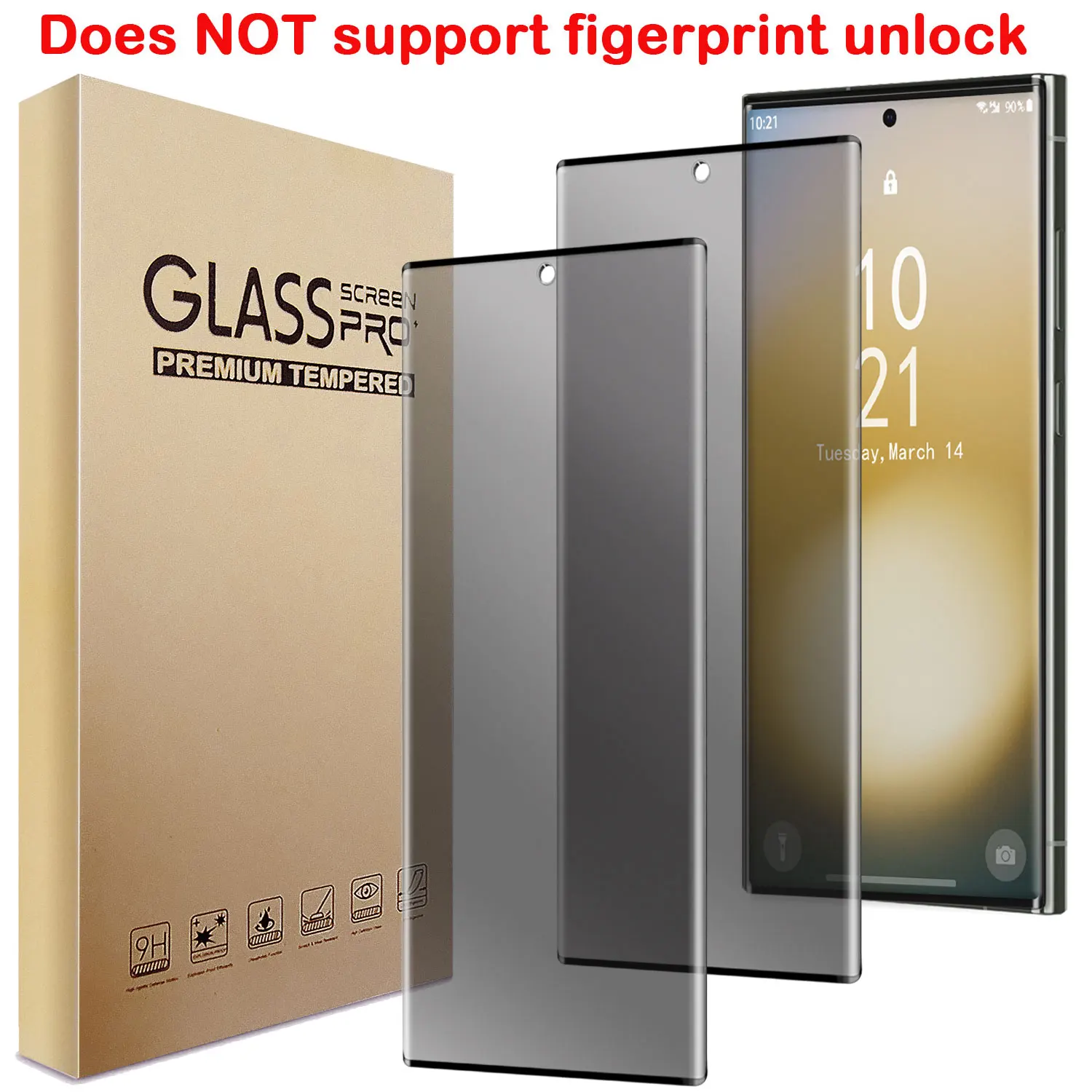 

2-Pack For Samsung For Galaxy S23/S23 Plus/S23+/S23 Ultra/S23 FE Privacy Tempered Glass Screen Protector Full Coverage Film