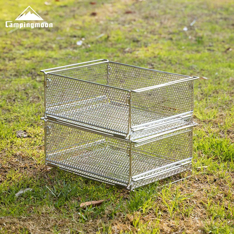 campingmoon-ck-24sf-outdoor-igt-table-unit-combination-multi-functional-water-filter-basket-stainless-steel-storage-cage