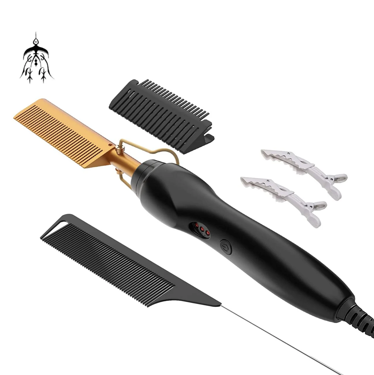 Hair Shot Heating Comb Electric Hair Straightener Brush Beard Copper Hot Comb