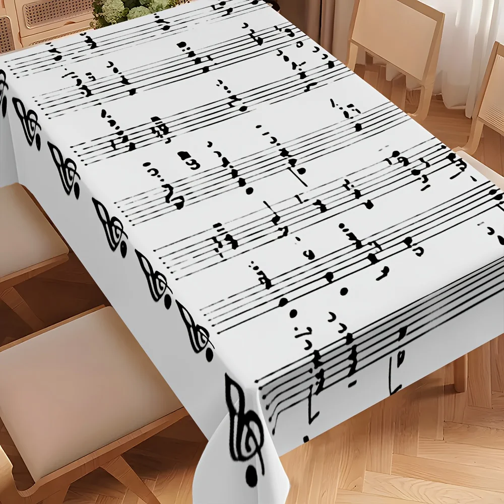 A rectangular tablecloth design for a melody symphony score, specially created for the kitchen tablexzj