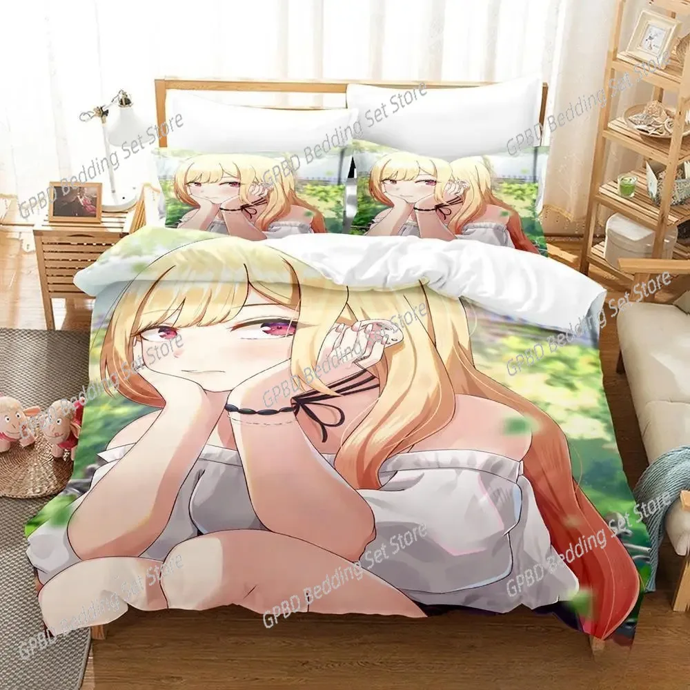 

Anime Kawaii Marin Kitagawa 3D Bedding Set Duvet Cover Pillowcases Single Twin Full Queen King Size Home Decor Quilt Boys Gift