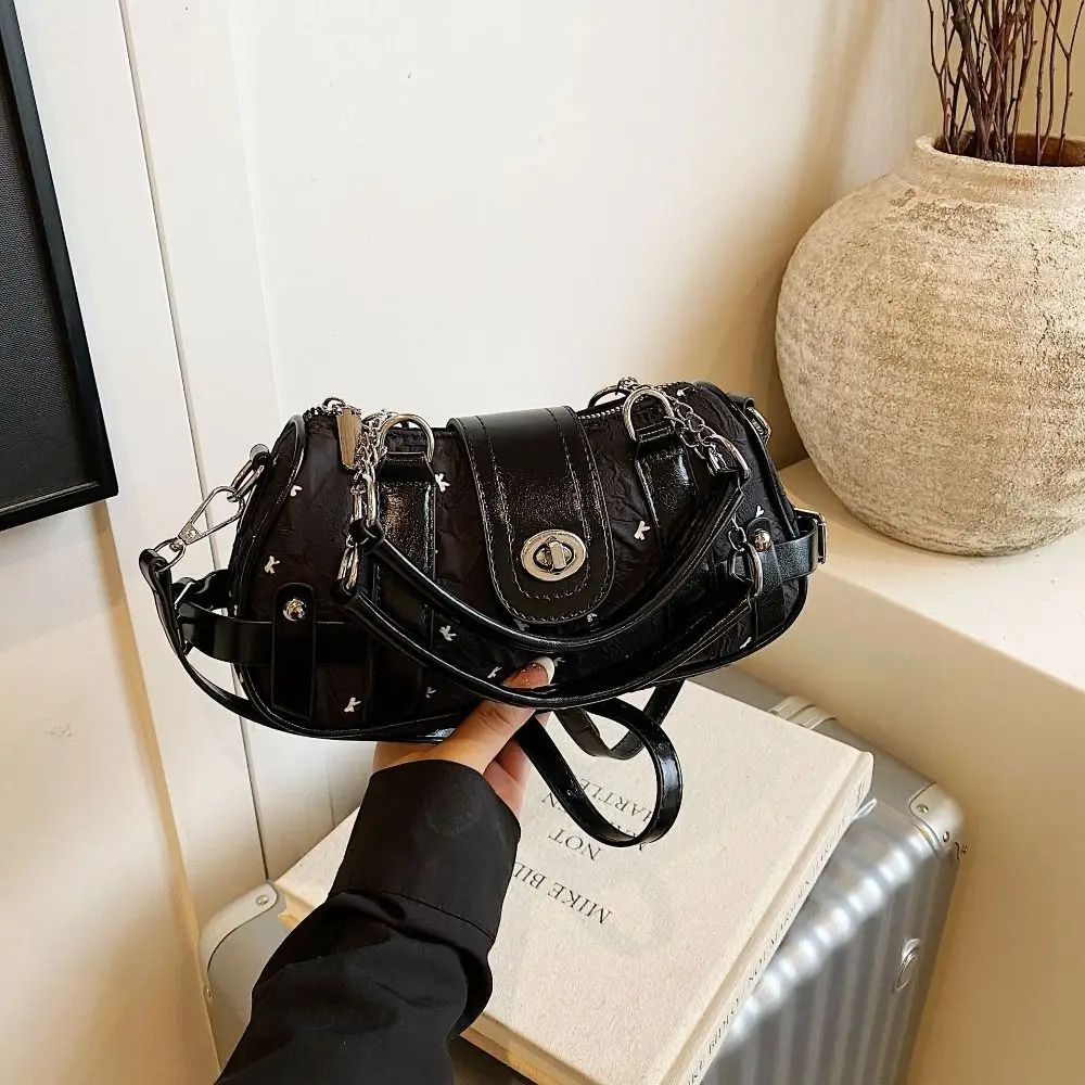 بسيطة Y2K ريترو حقيبة كتف القوس فتاة حار الإبط حقيبة يد الموضة خمر حقيبة تحت الإبط التسوق