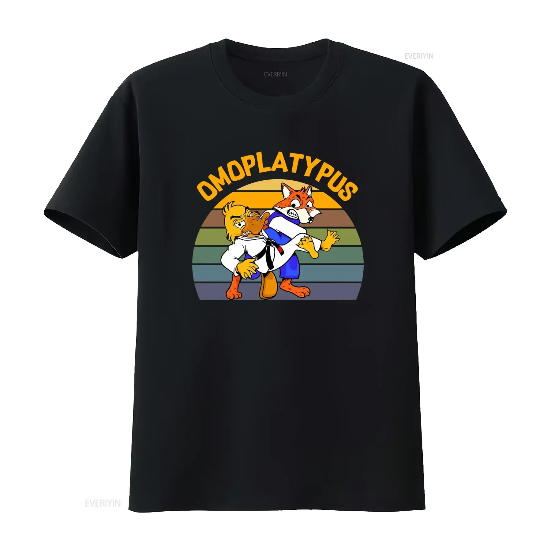 Jiu Jitsu T Shirt Omoplata Bjj Fun Cartoon Animal Grappling Design vintage Washed homme Comfortable graphic Stretched Soft