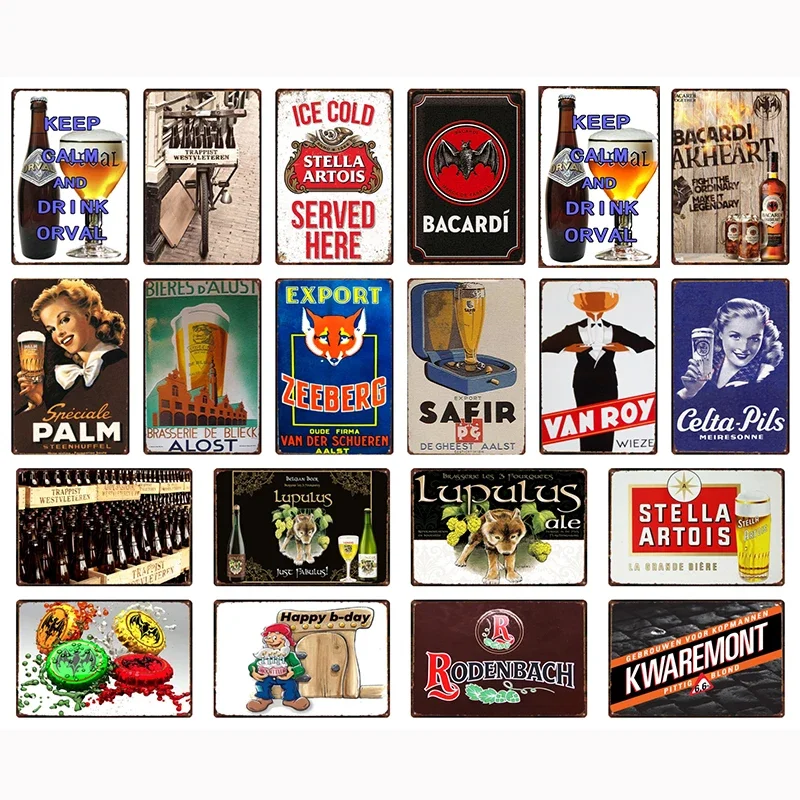 Belgium Beer  Retro ZEEBERG Vintage Metal Tin Signs Poster Decor for  Room Bar Pub Club Man Cave Wall Decoration A-73