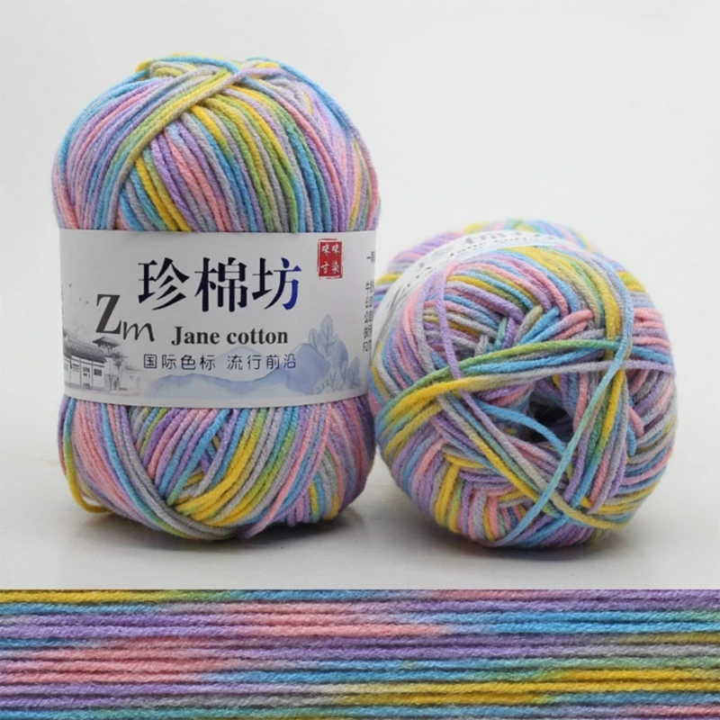 Persediaan Sweater Rajut Katun Susu Benang Tie Dye Benang Rajut Kerajinan Rajut