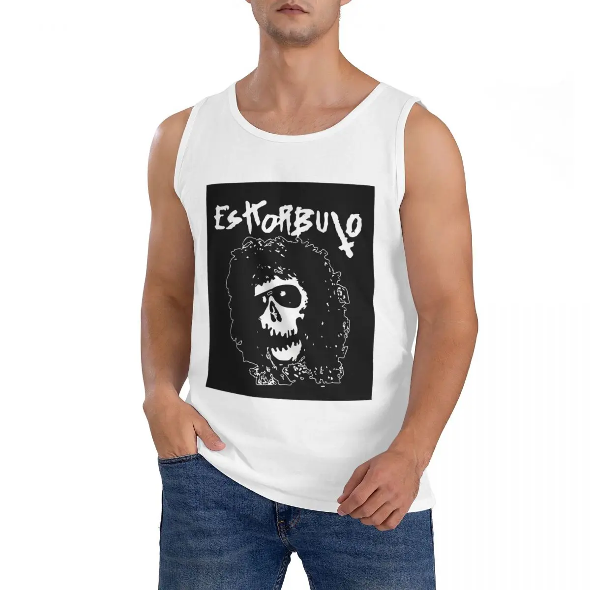 Camiseta sin Mangas Eskorbuto 100% Algodón para Hombre, Ropa Deportiva, Camiseta Deportiva con Cuello Redondo para Hombre