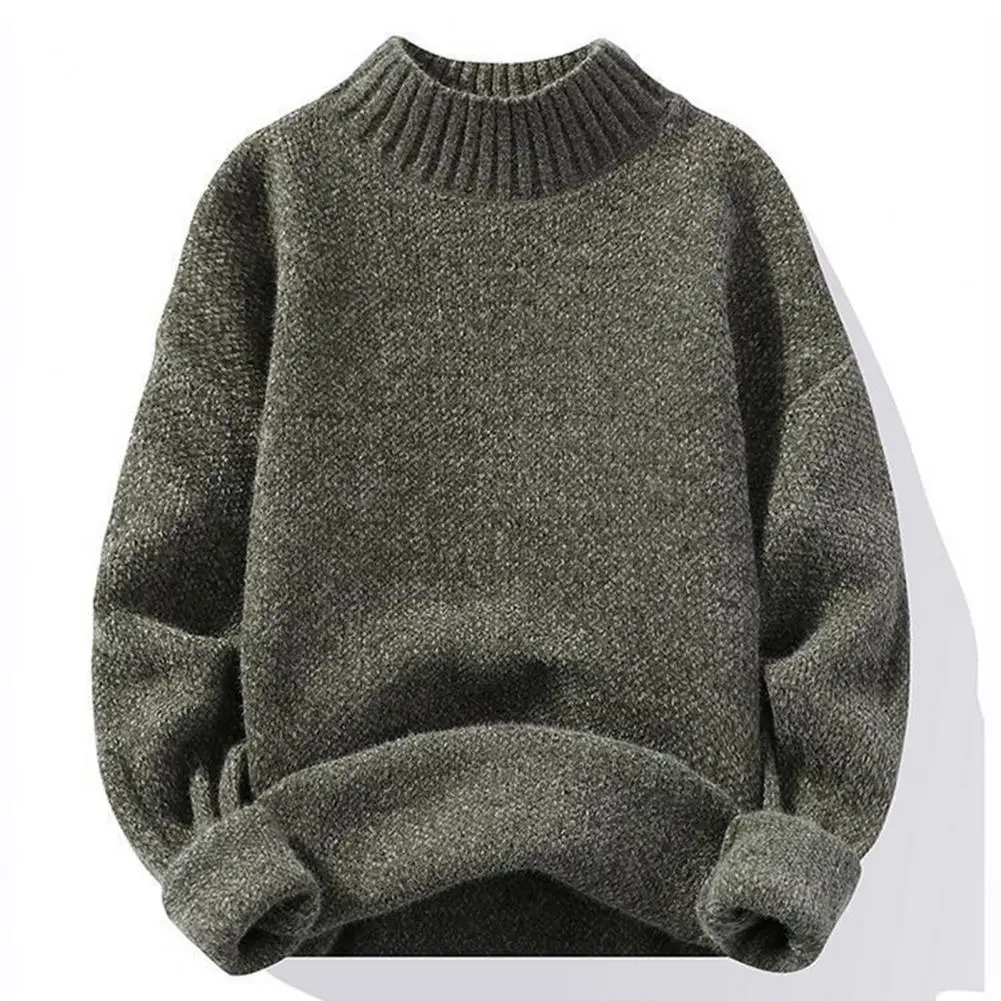 

Men Half Turtleneck Sweater Casual Loose Fit Men Sweater Men's Winter Knitwear Collection Solid Color Sweaters Half for Casual