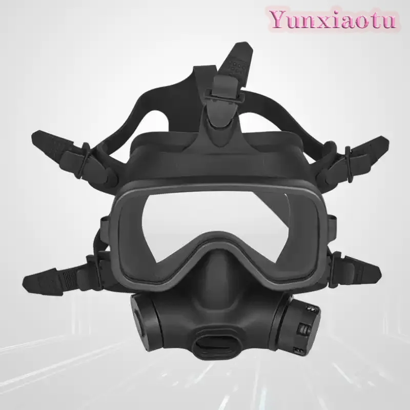 COF2 Full-Face Diving Mask, All-Black Professional Scuba Full Face Mask, Underwater Diving Gear