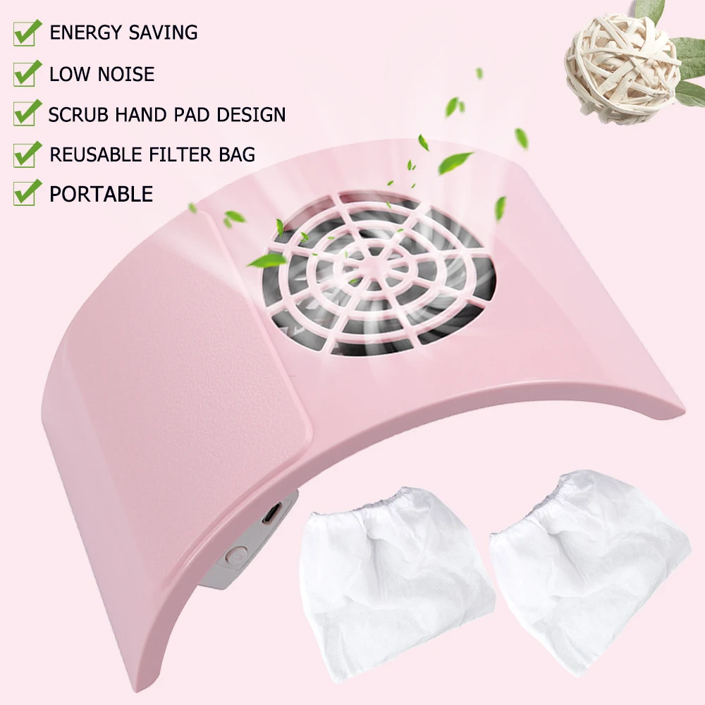 小さなネイル集塵機抽出ファンマニキュアマシン用強力なネイル掃除機除去フィルターバッグネイル機器