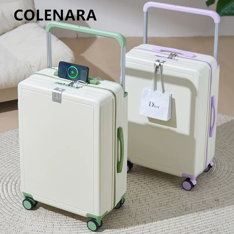 COLENARA Women's Suitcase Large Capacity Trolley Case 20 Inch Student Boarding Box 22