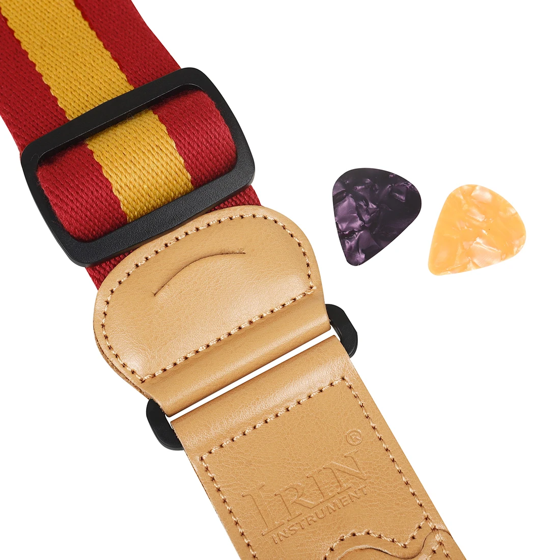 IRIN Guitar Straps Shoulder Strap Rainbow Stripe Insertable Plectrum Electric Acoustic Guitar Bass Universal Straps Accessories