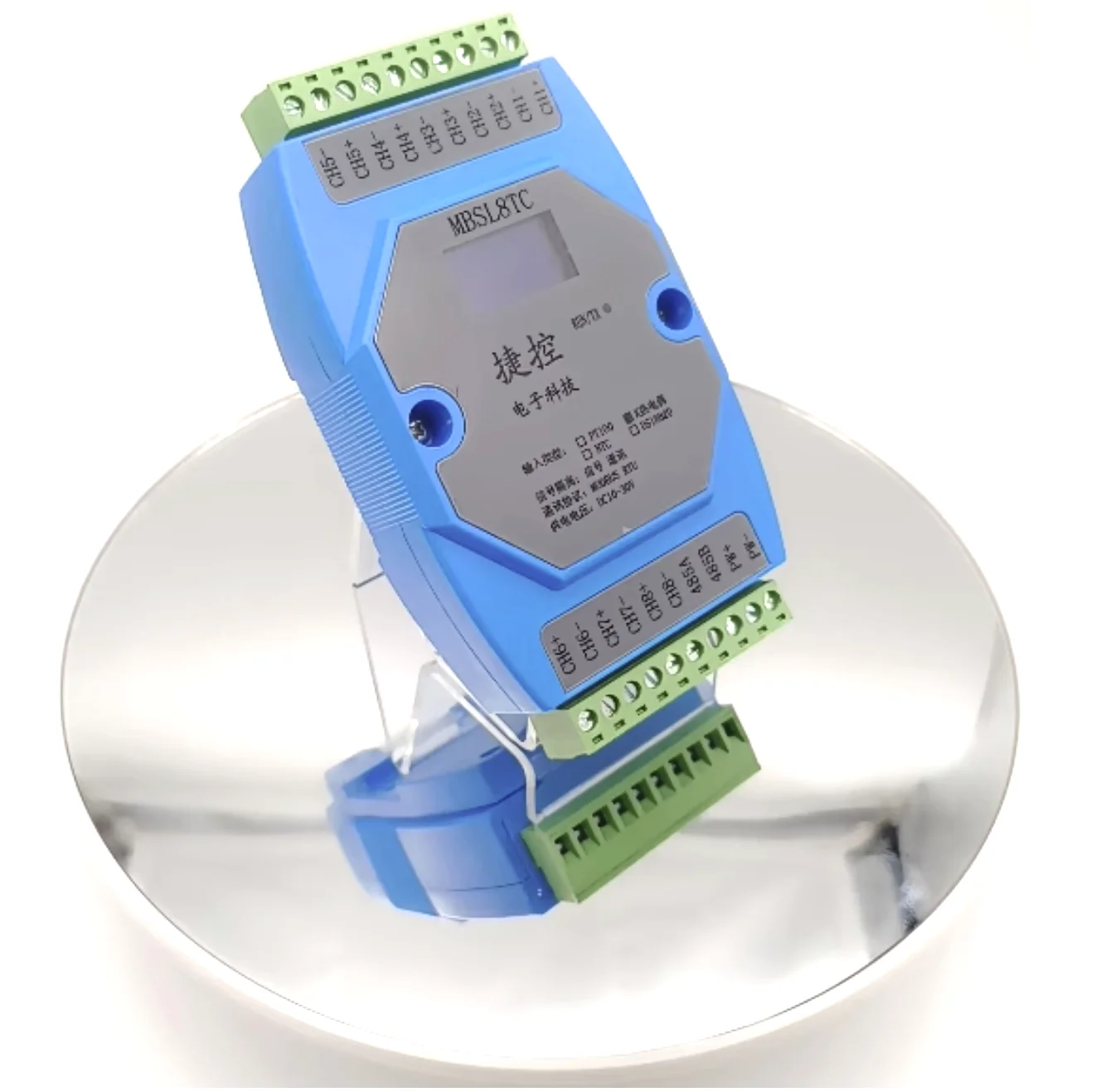 Modulo di acquisizione temperatura termocoppia tipo K a 8 canali RS485 Modbus RTU Risoluzione 24 bit