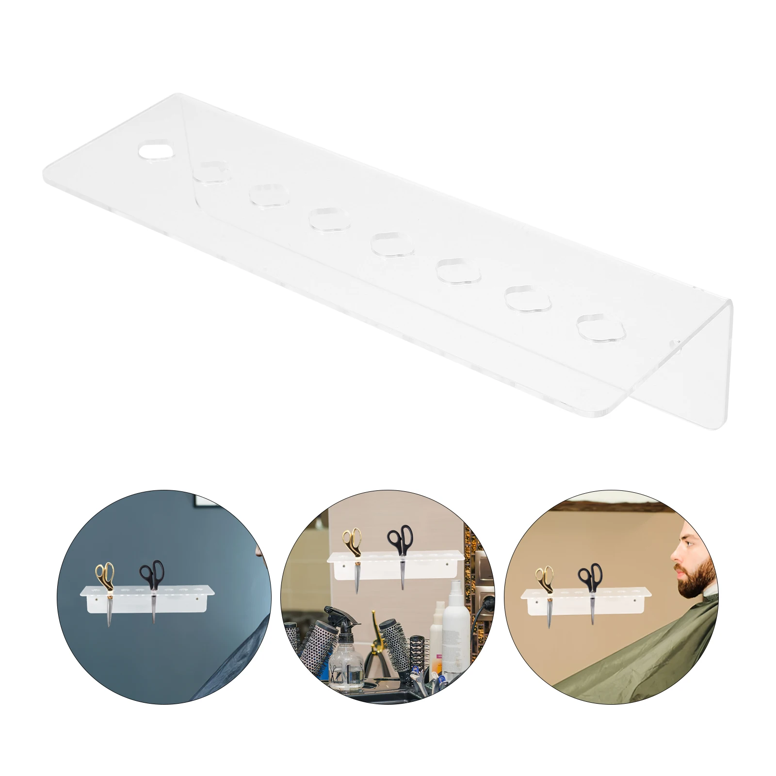 

Professional Salon Scissor Rack 6 8 Holes Acrylic Organizer for Barber Tools Shear Holder Hair