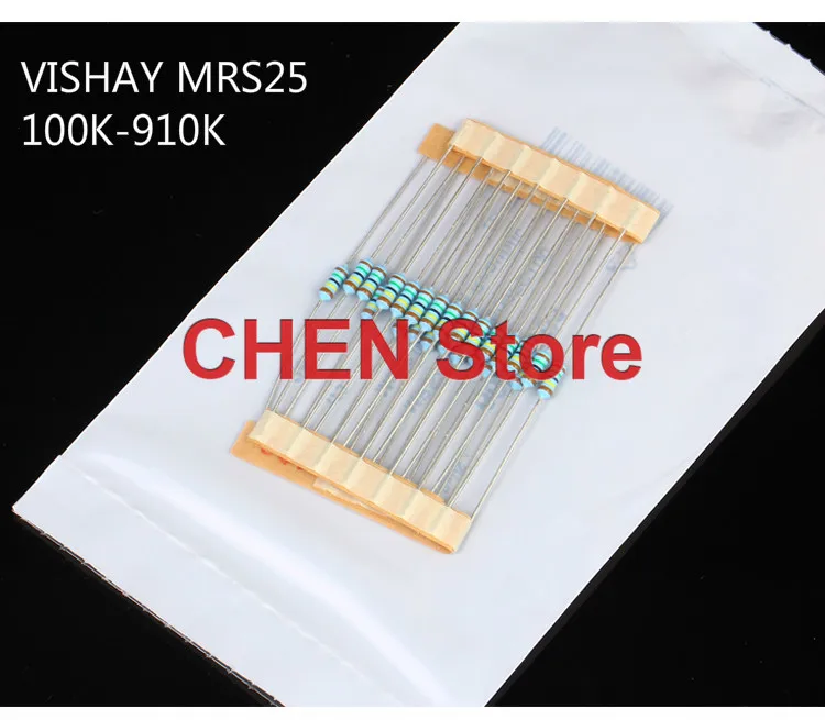 

50 шт./лот VISHAY MRS25 0.25W 1/4W 0R-10M 1% Металлопленочный резистор с медными выводами 10K 100K 499R 51K 100R 910K 2K49 1M Бесплатная доставка