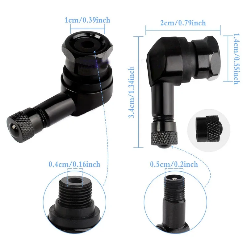 2PCS Car Motorcycle Tire Valve Nozzle Clamp Aluminum Alloy Wheel Tyre Pump Nozzle Chuck Cap Inflator Connector Auto Accessories image 3