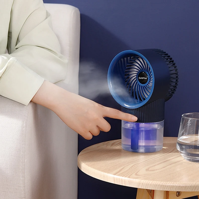 Cooling Fan Mist Air Conditioning Fan USB Charging Humidification Spray Silent Small Fan For Home Office