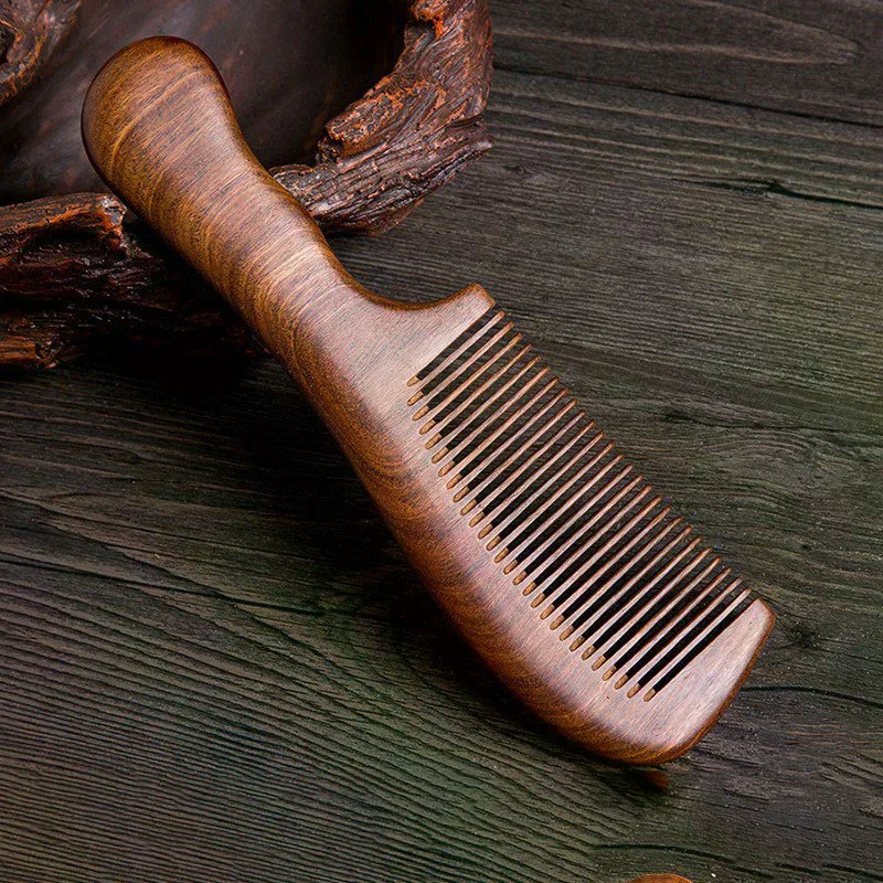 

Natural Sandalwood Hair Combs Anti-Static Wooden Comb Massager Long Wide Tooth Detangle Sandalwood Comb Hair Care Household Gift