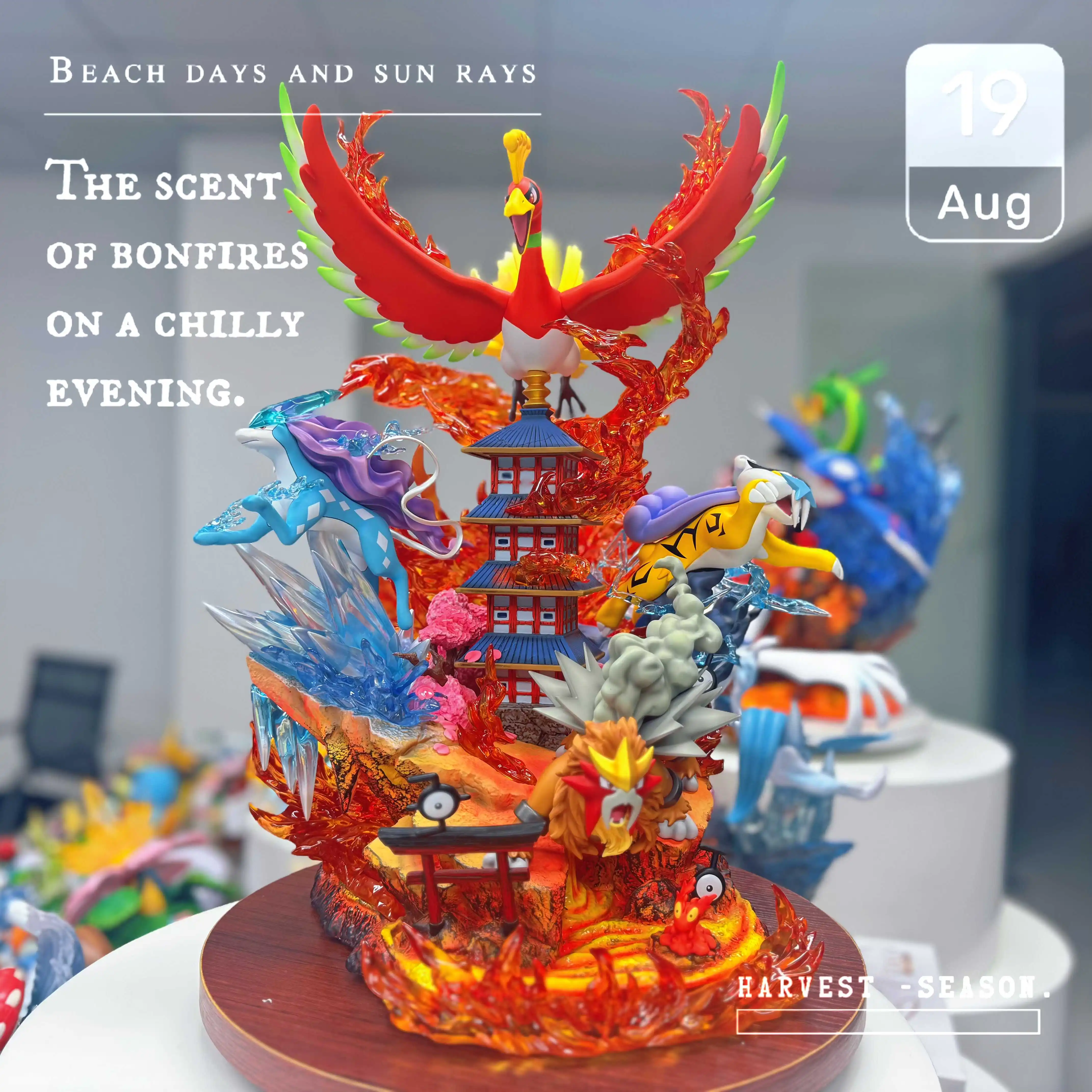 

38cm/14.96in Anime Pokemon Figure Raikou/Suicune/Entei/Ho-Oh Figures Pvc Desktop Ornamen Figurine Collection Model Toys Gifts