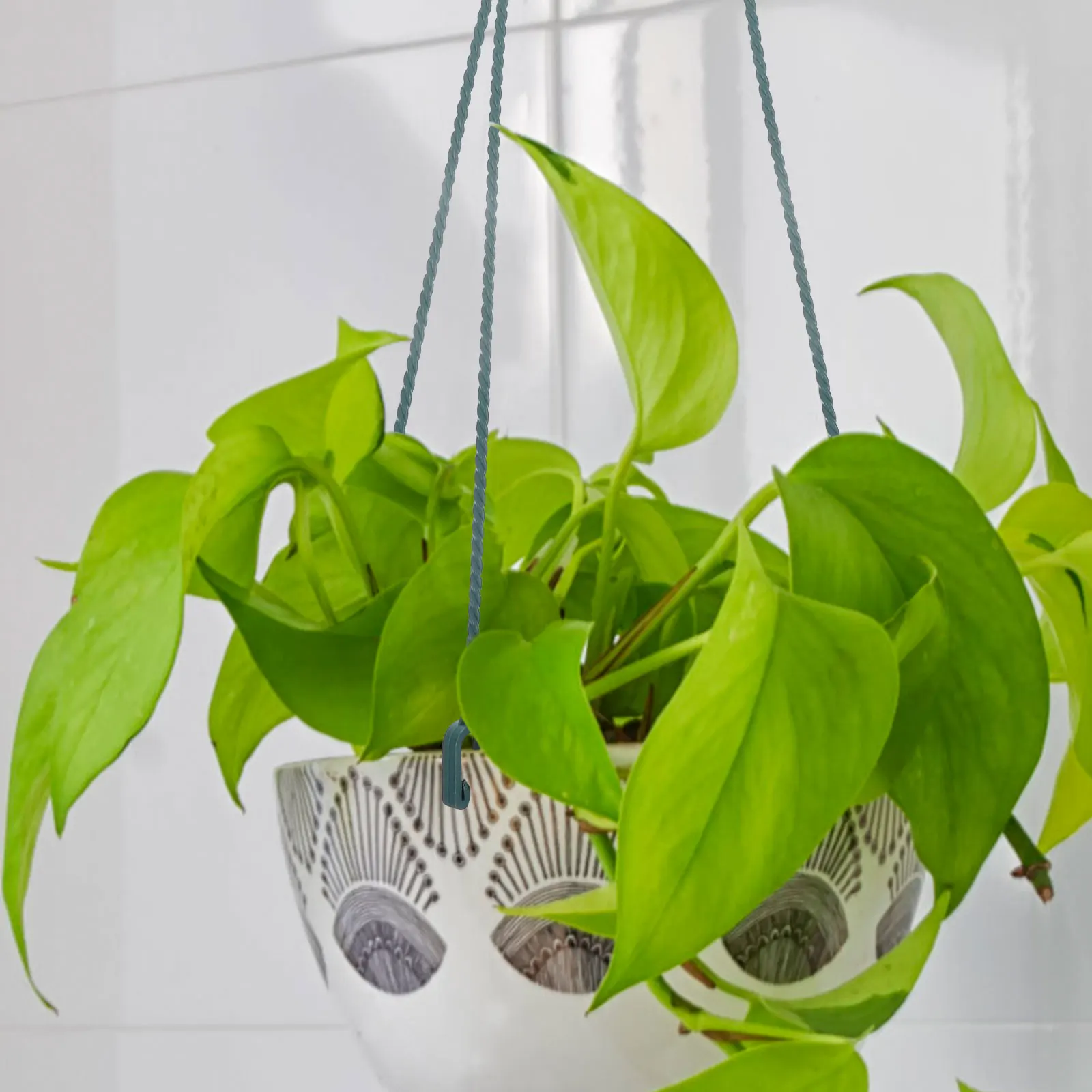 

5 Pcs Rotatable Grass Green Flowerpot Hooks Durable Plastic Chain Plant Pot Hook for Balcony Garden