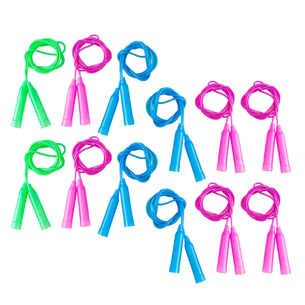 12 Pcs Color Skipping Rope Kids Jump Adjustable Jumping Ropes Lightweight Outdoor Children Exercise Fitness for