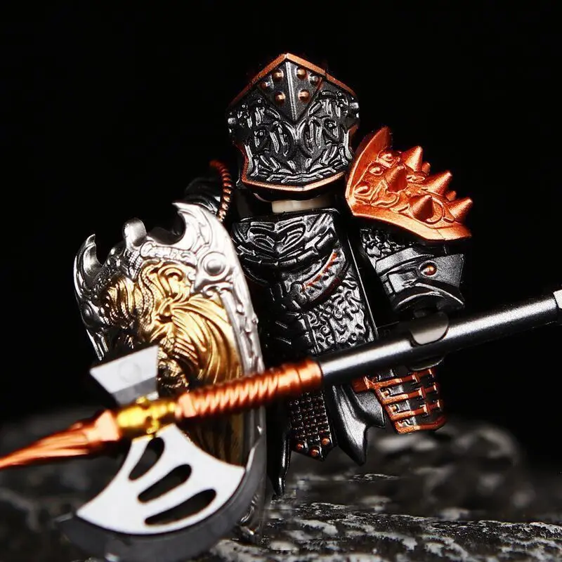 روح المعركة العسكرية في العصور الوسطى MOC، فارس هورتون، طاولة مستديرة فارس لانسلوت، تماثيل مكعبات البناء المجمعة للملك آرثر #6