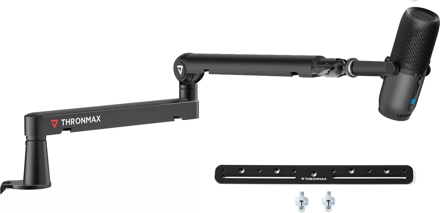 Adjustable Microphone Boom Arm with Cable Management, Low Profile Design for Streaming, Gaming, and Home Office Use