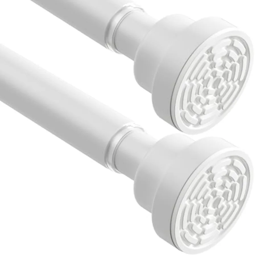 

Раздвижной карниз для штор от 30 до 63 дюймов, белый, регулируемый, пружинный, 7/8 дюйма, без сверления