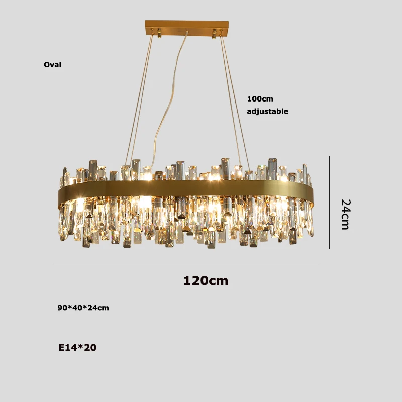 Postmoderne kristallen ronde ovale designer LED-kroonluchter Verlichting Glans Hanglampen Ophangarmatuur Lampen voor foyer
