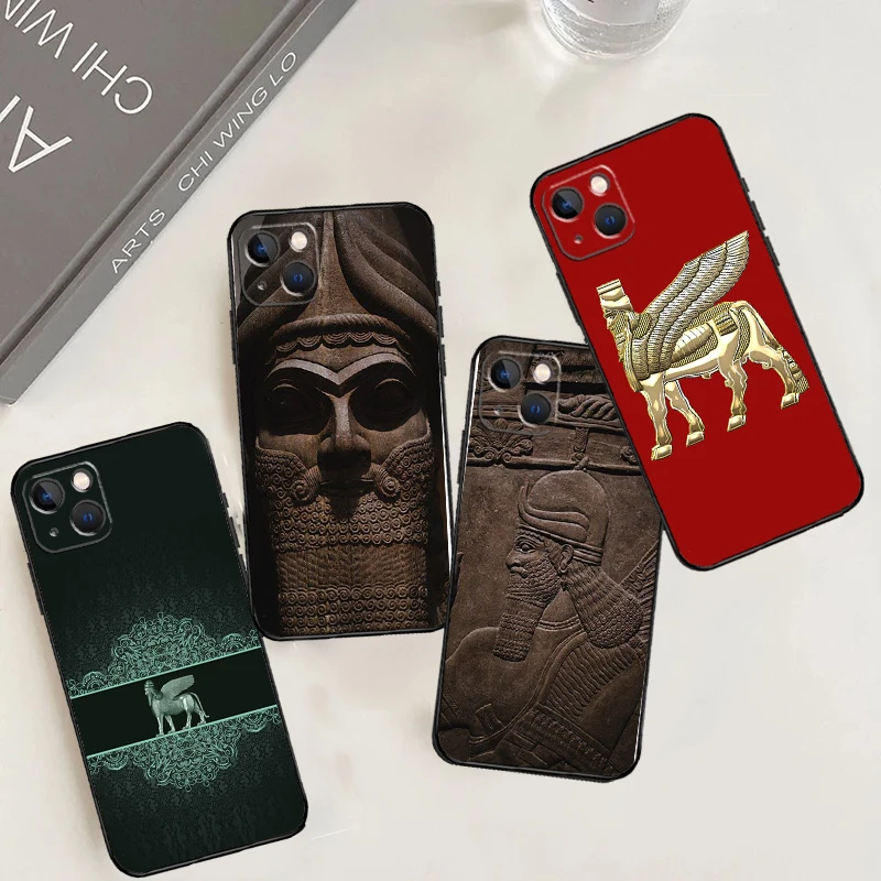 Assyrian Lamassu Winged Bull Case For iPhone 15 16 11 12 13 14 Pro Max 7 8 Plus XR X XS Max 12 13 Mini Back Cover