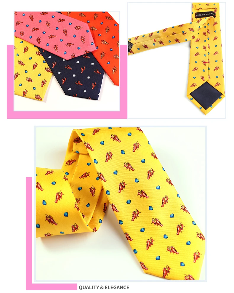 Tailor Smith Krawatte aus 100 % Seide für Herren, handgefertigte Krawatte mit Tiermuster, Krawatte zum Vatertag, Geburtstag, Geschenk – Detail 28