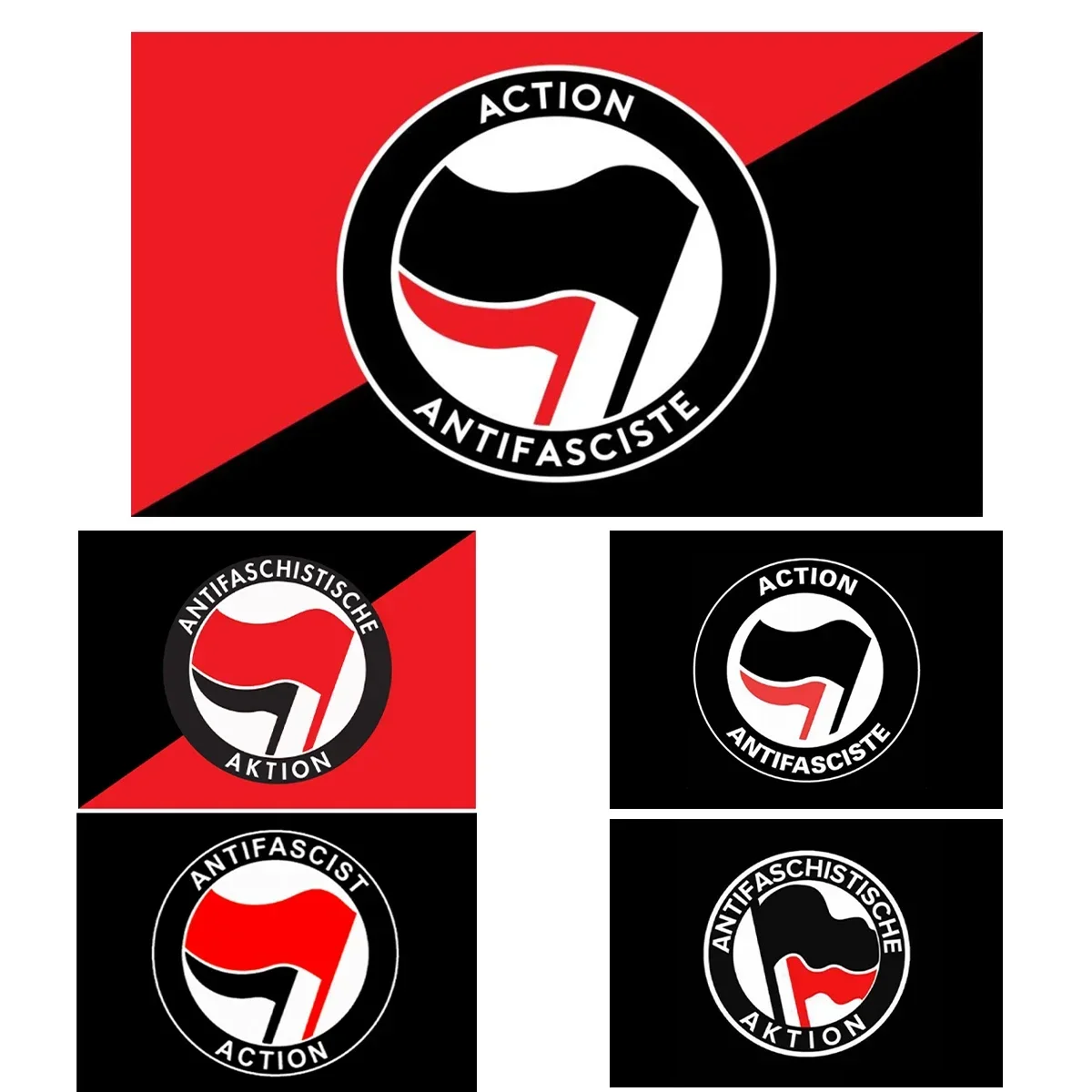 FLAGDOM 90X150CM  Antifascist Action Flag  Anti-Racism Flag For Decoration