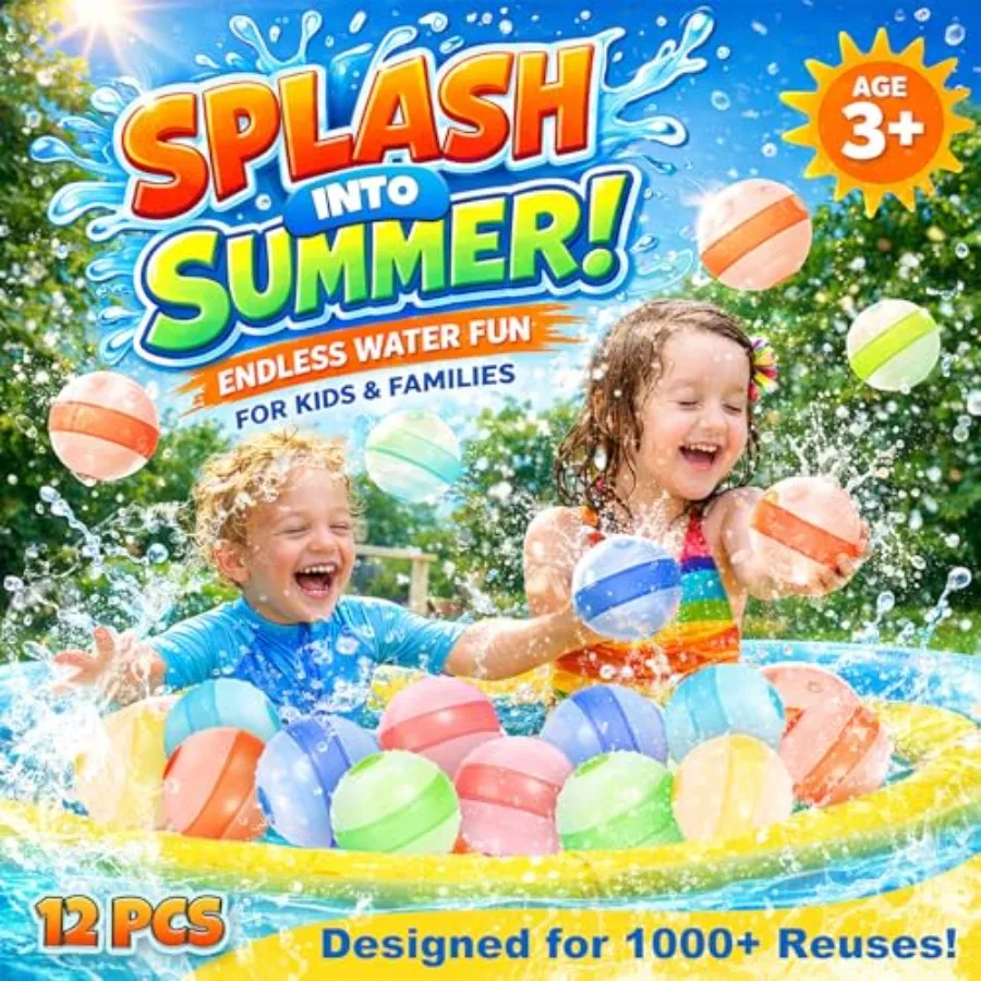 Pack Selfsealing Refillable Balloon Quick Fill, No Magnets Self-filling Water Balls, Eco-Friendly Outdoor Summer Pool Toys for
