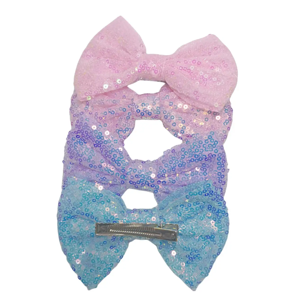 5 Inches Embroideried Sequin Hair Bows with Alligator Clips Kids Girls Big Bowknot Hairpins Bling Barrette Hair Accessories