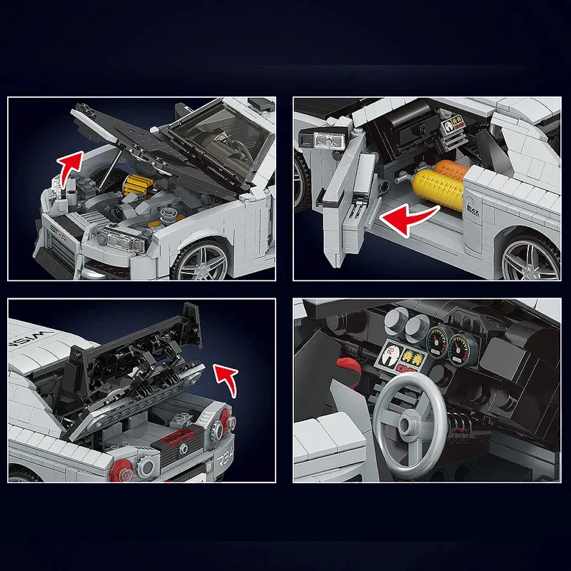 Mould King 10113 juguetes de coches técnicos The Skyline R34 coche deportivo montaje de bloques de construcción modelo de coche juego de ladrillos regalo de Navidad para niños