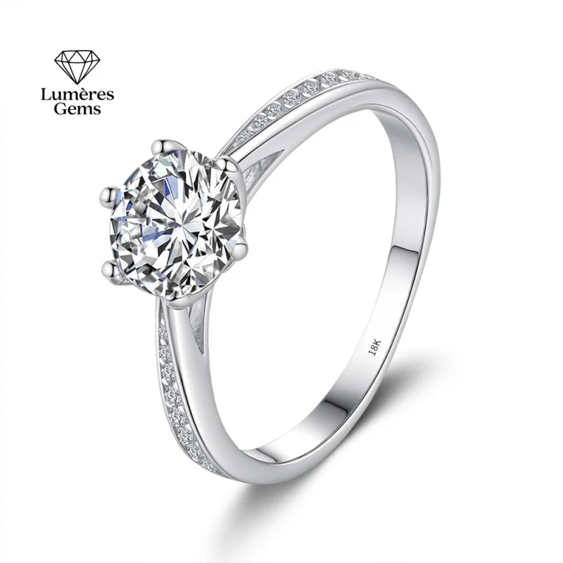 خاتم مورغانيت 18 قيراط معتمد من LumièRe Gems 2026 الأكثر مبيعًا، خاتم كلاسيكي بستة شوكات، تاج 3 قيراط، هدية مجوهرات زفاف لها #6