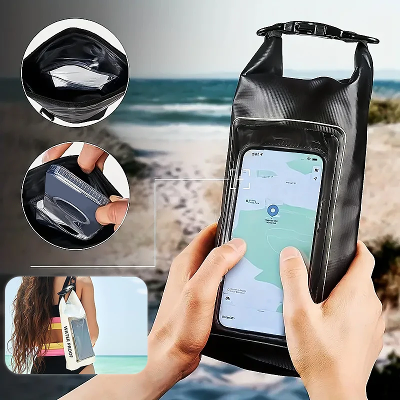 X-TIGER Portable Waterproof Dry Bag With Mobile Phone Storage Pouch Fanny Pack Cycling Camping Essentials Swimming Accessories