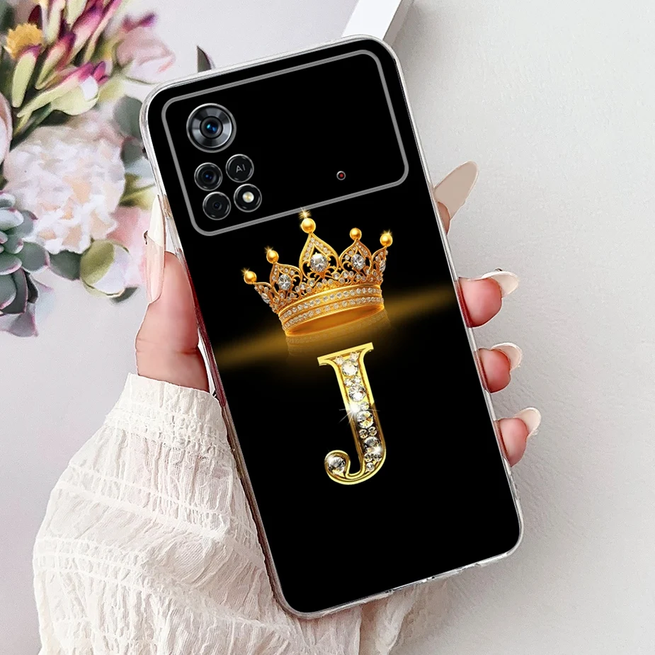 For Xiaomi Poco X4 Pro 5G Case Luxury Fashion Letters Cover Soft Silicone Phone Cases For Xiaomi Poco M4 Pro 4G 5G Fundas Bumper